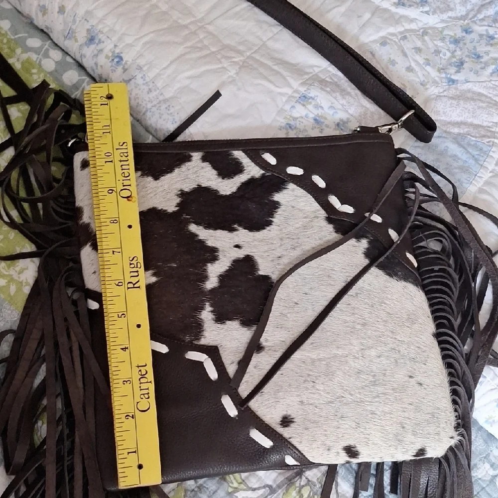 Classy COWGIRL Fringe Black and White Shoulder Bag